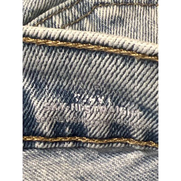 Old Navy Curvy Sky III Straight Jeans Light Blue Denim Raw Hem High Rise Sz 0 - Picture 4 of 5